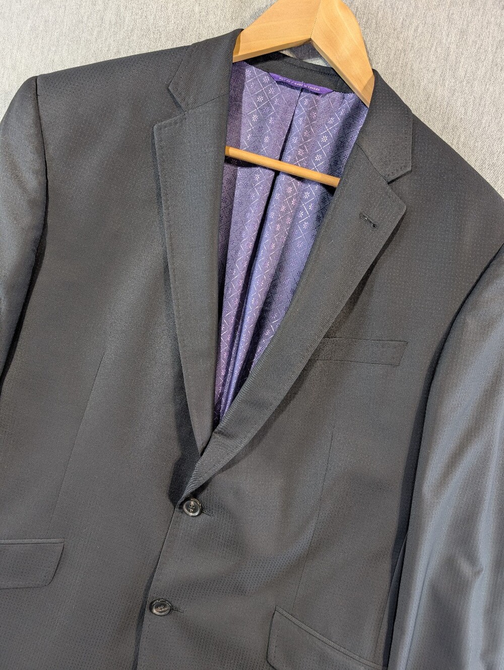 Ted Baker Endurance Wool Blazer Men's 42R Black Purple Lining 2 Button